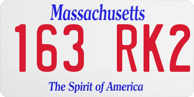 MA license plate 163RK2
