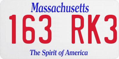 MA license plate 163RK3