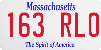MA license plate 163RL0