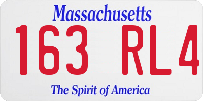 MA license plate 163RL4
