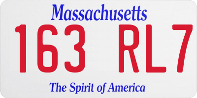 MA license plate 163RL7