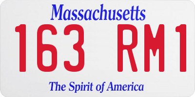 MA license plate 163RM1