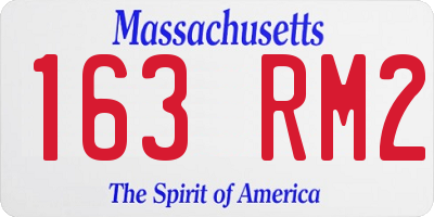 MA license plate 163RM2