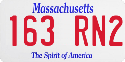 MA license plate 163RN2