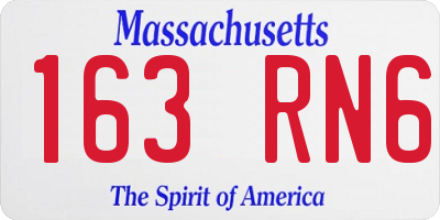 MA license plate 163RN6