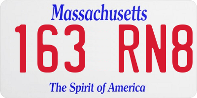 MA license plate 163RN8