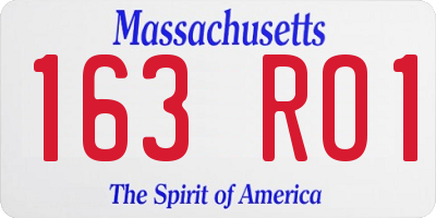 MA license plate 163RO1