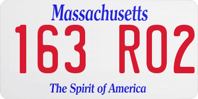MA license plate 163RO2