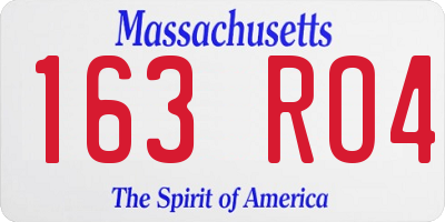 MA license plate 163RO4