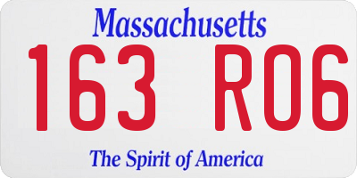 MA license plate 163RO6