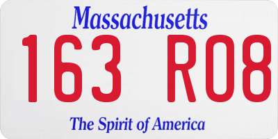 MA license plate 163RO8