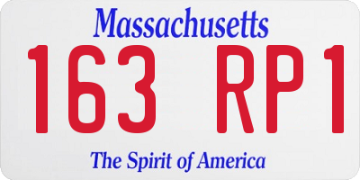 MA license plate 163RP1