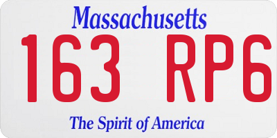 MA license plate 163RP6