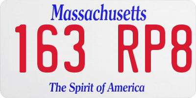 MA license plate 163RP8