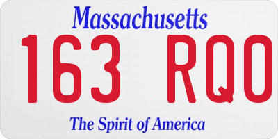 MA license plate 163RQ0