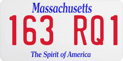 MA license plate 163RQ1