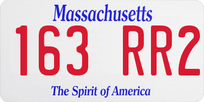 MA license plate 163RR2