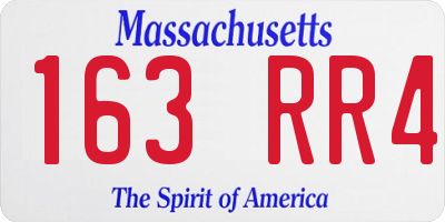 MA license plate 163RR4