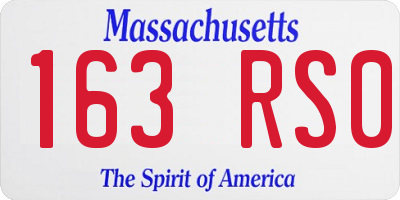 MA license plate 163RS0