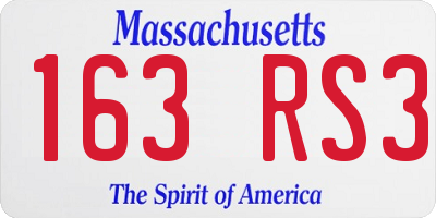 MA license plate 163RS3