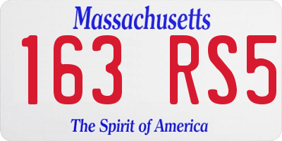 MA license plate 163RS5