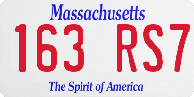 MA license plate 163RS7