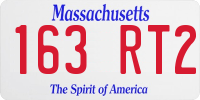 MA license plate 163RT2