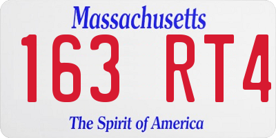 MA license plate 163RT4