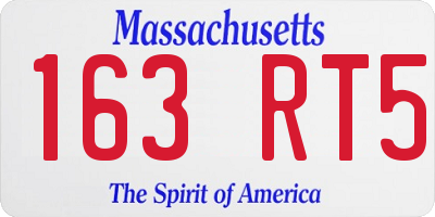 MA license plate 163RT5
