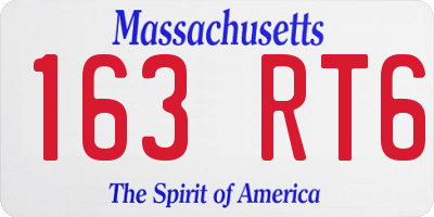 MA license plate 163RT6