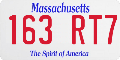 MA license plate 163RT7