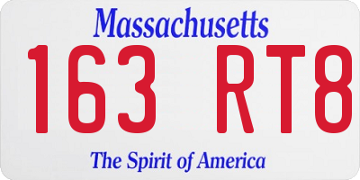 MA license plate 163RT8