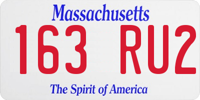 MA license plate 163RU2