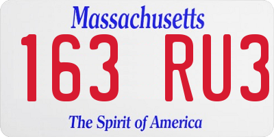 MA license plate 163RU3
