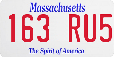 MA license plate 163RU5