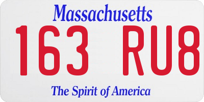 MA license plate 163RU8