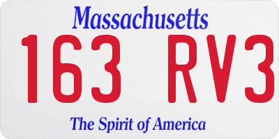 MA license plate 163RV3