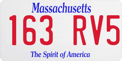 MA license plate 163RV5