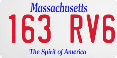 MA license plate 163RV6