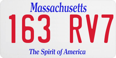 MA license plate 163RV7