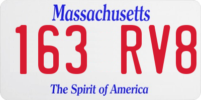 MA license plate 163RV8