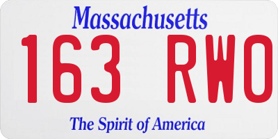 MA license plate 163RW0