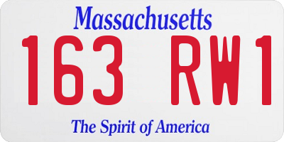 MA license plate 163RW1