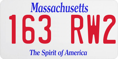 MA license plate 163RW2