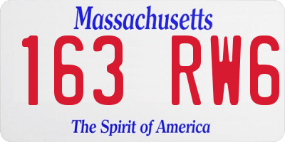MA license plate 163RW6
