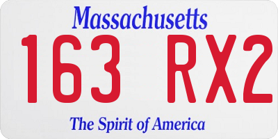 MA license plate 163RX2