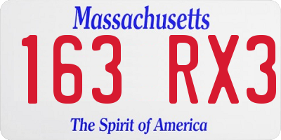MA license plate 163RX3