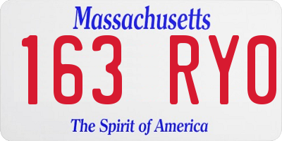 MA license plate 163RY0