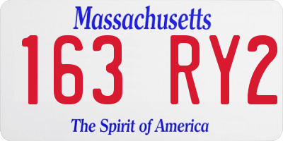 MA license plate 163RY2