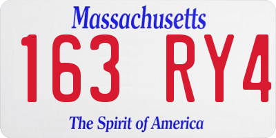MA license plate 163RY4